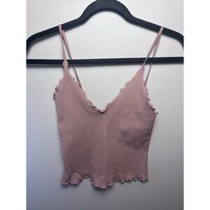 Intimately Free People Tank Top Ribbed Seamless Pink M/L Bodycon Tight Stretch